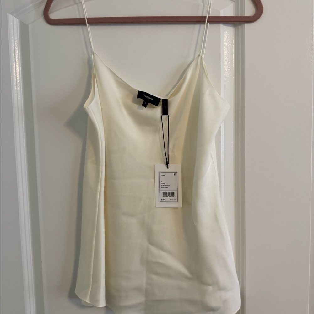 Theory Ivory Silk Camisole - NWT- size L - Picture 2 of 4